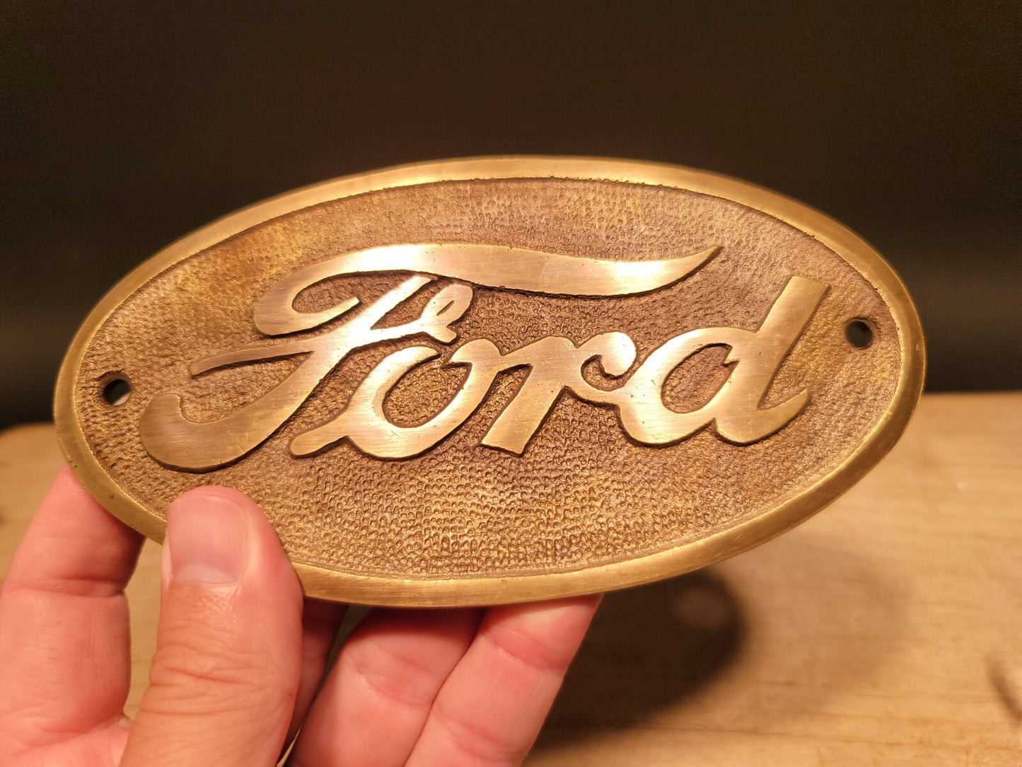 Antique Vintage Style Brass Ford Plaque