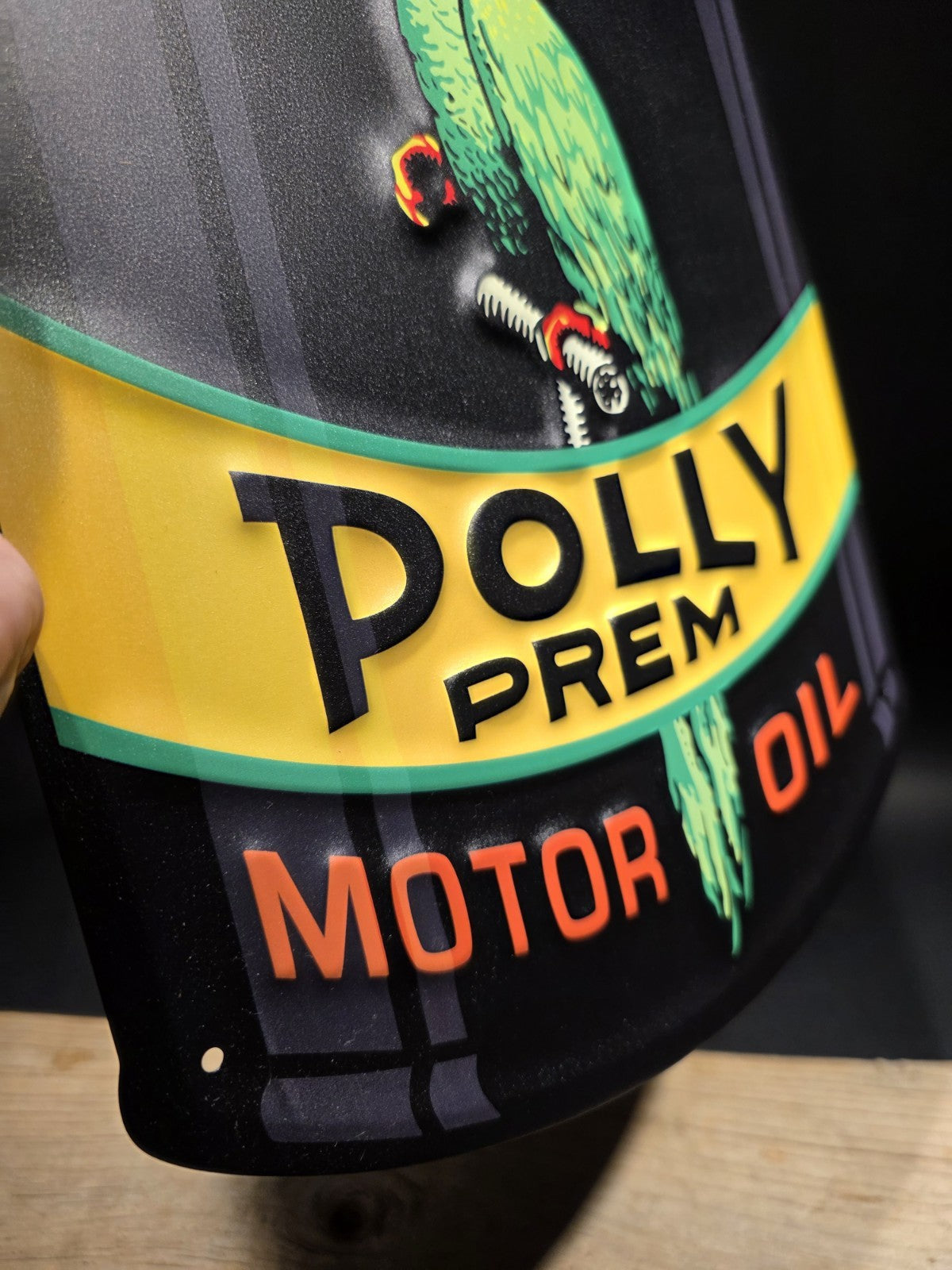 16" Metal Vintage Style Polly Motor Oil Sign