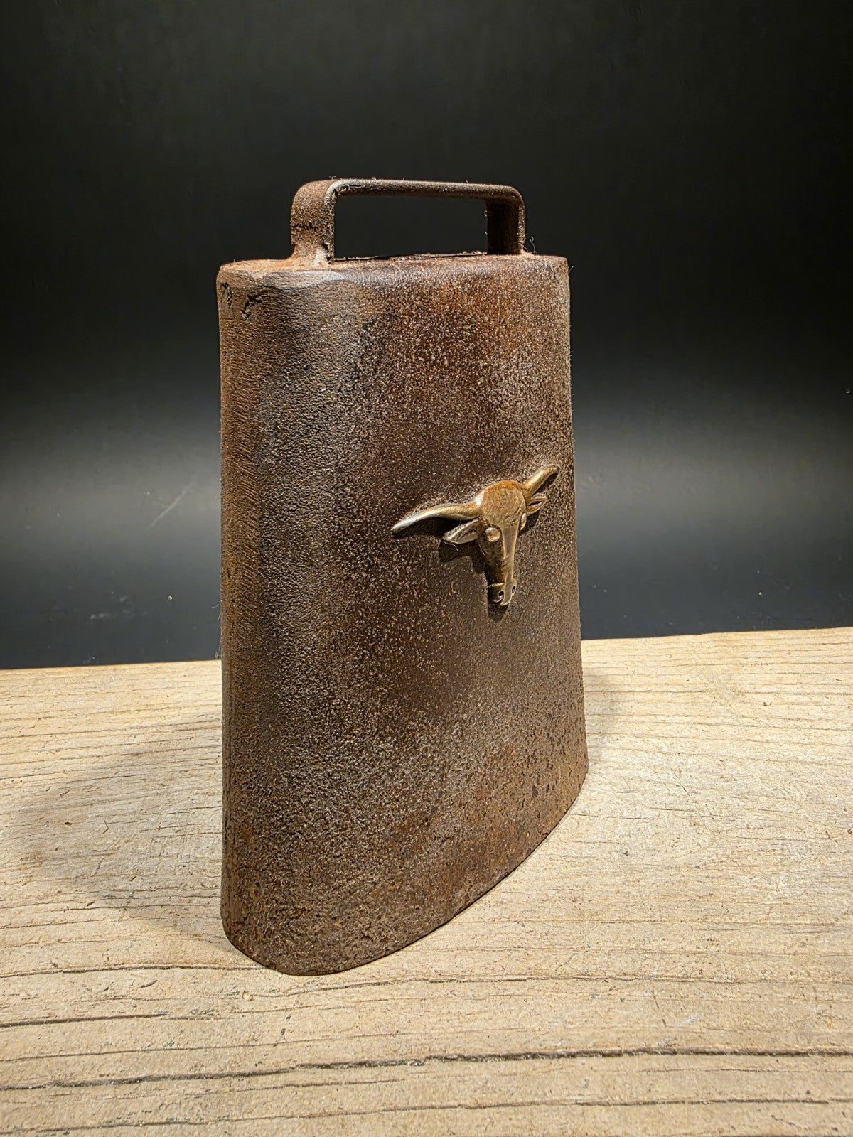 6 3/4" Primitive Vintage Antique Style Hand Wrought Iron Cow Bell