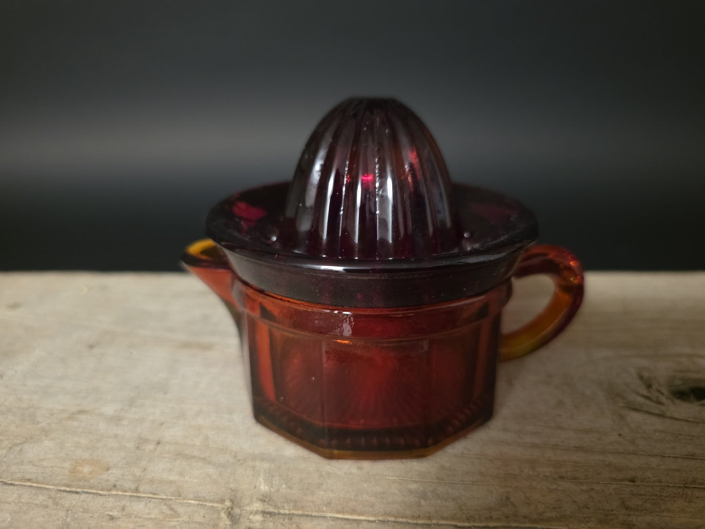 4.5" Vintage Style Ruby Red Depression Glass Juicer