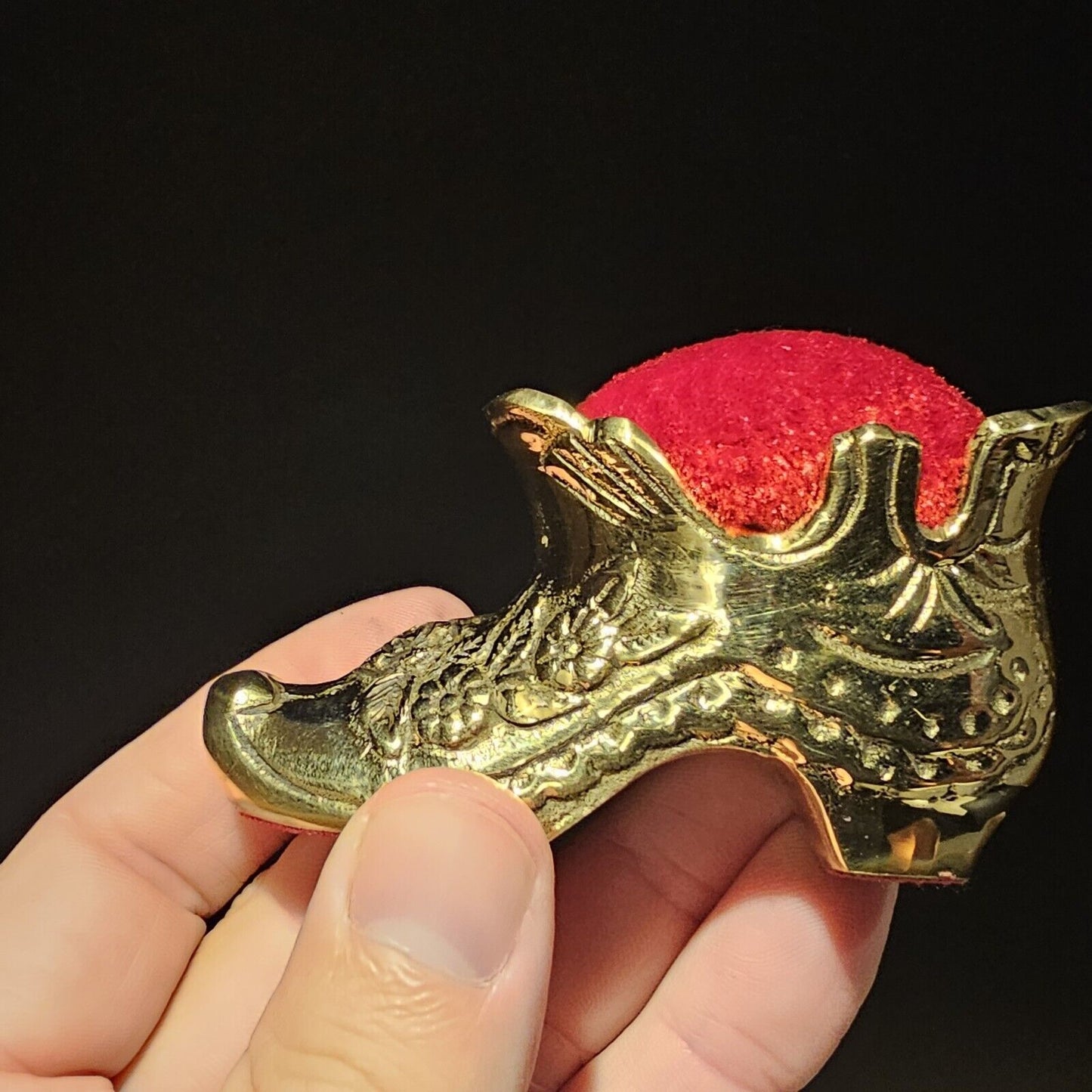 Antique Vintage Style Miniature Brass Sewing Pin Cushion