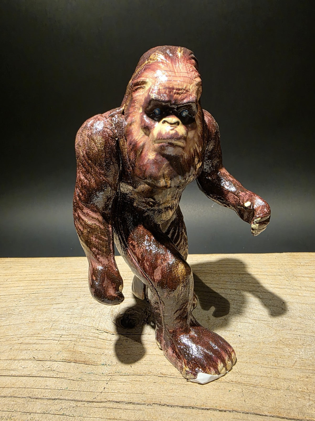 7 1/2" Antique Style Cast Iron Big Foot Sasquatch Coin Bank