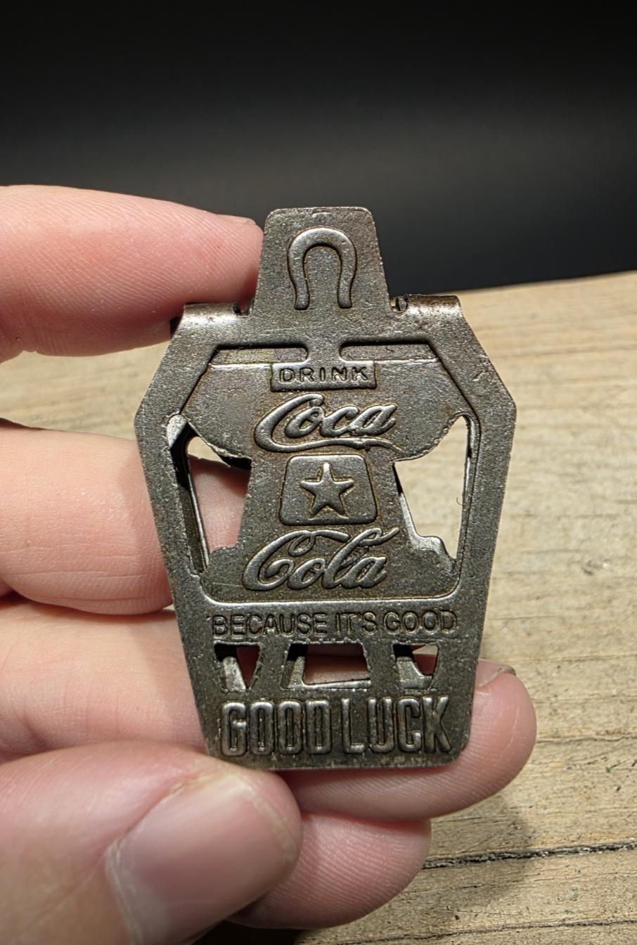 Antique Style Metal Coca-Cola “Good Luck” Advertising Clip