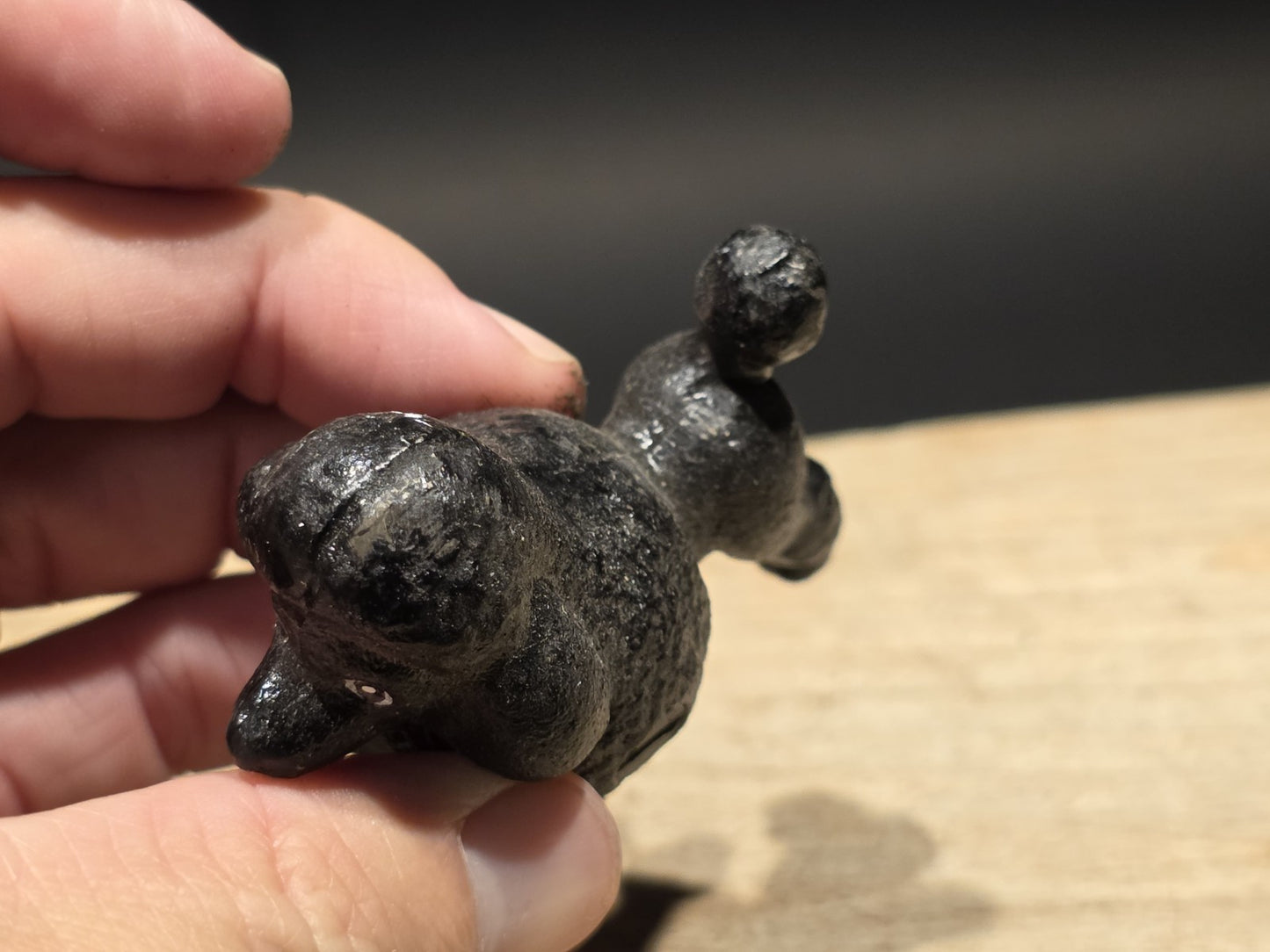 Cast Iron Poodle Dog Figurine – Vintage Style Black Poodle Statue