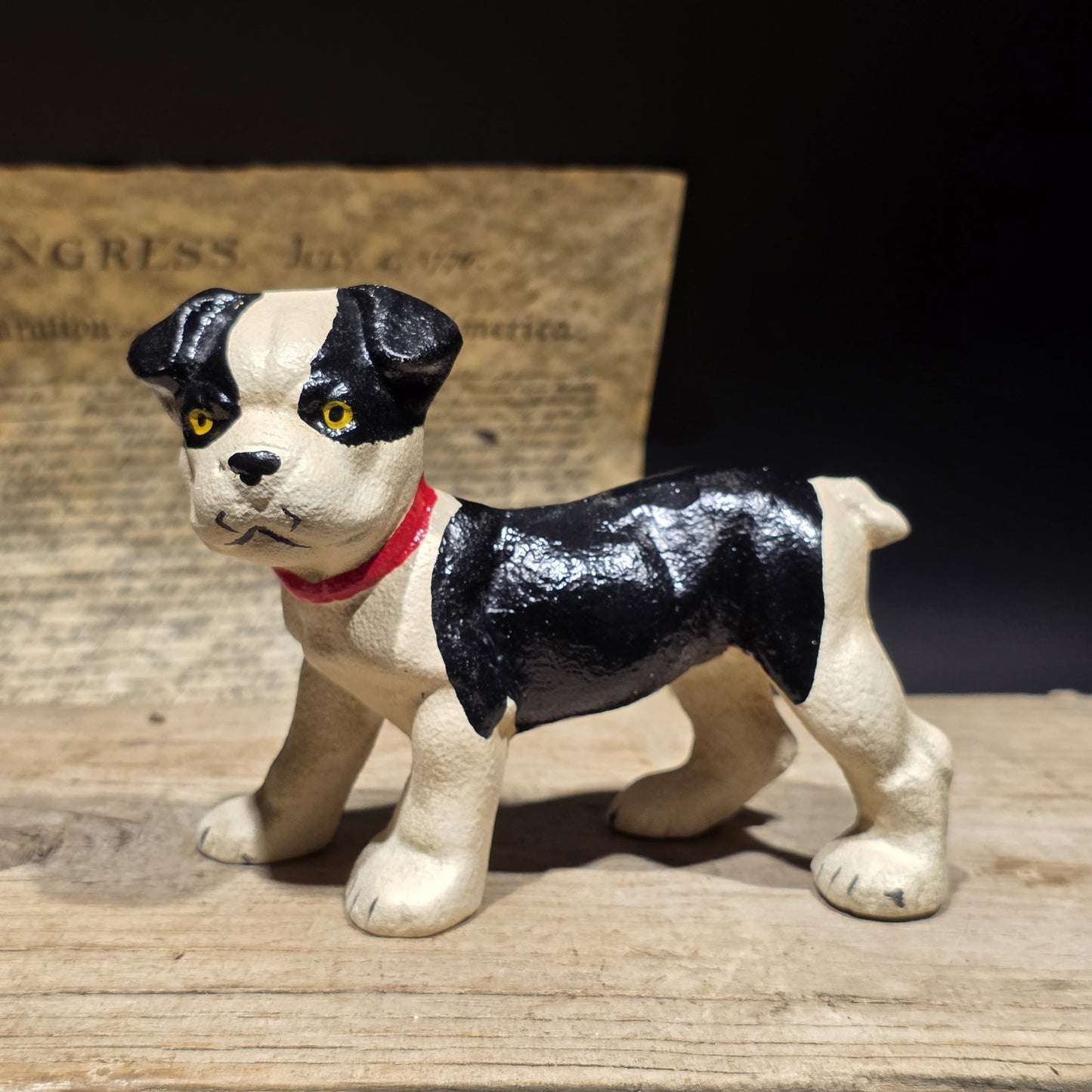 5" Antique Style Cast Iron Boston Terrier Dog Door Stop