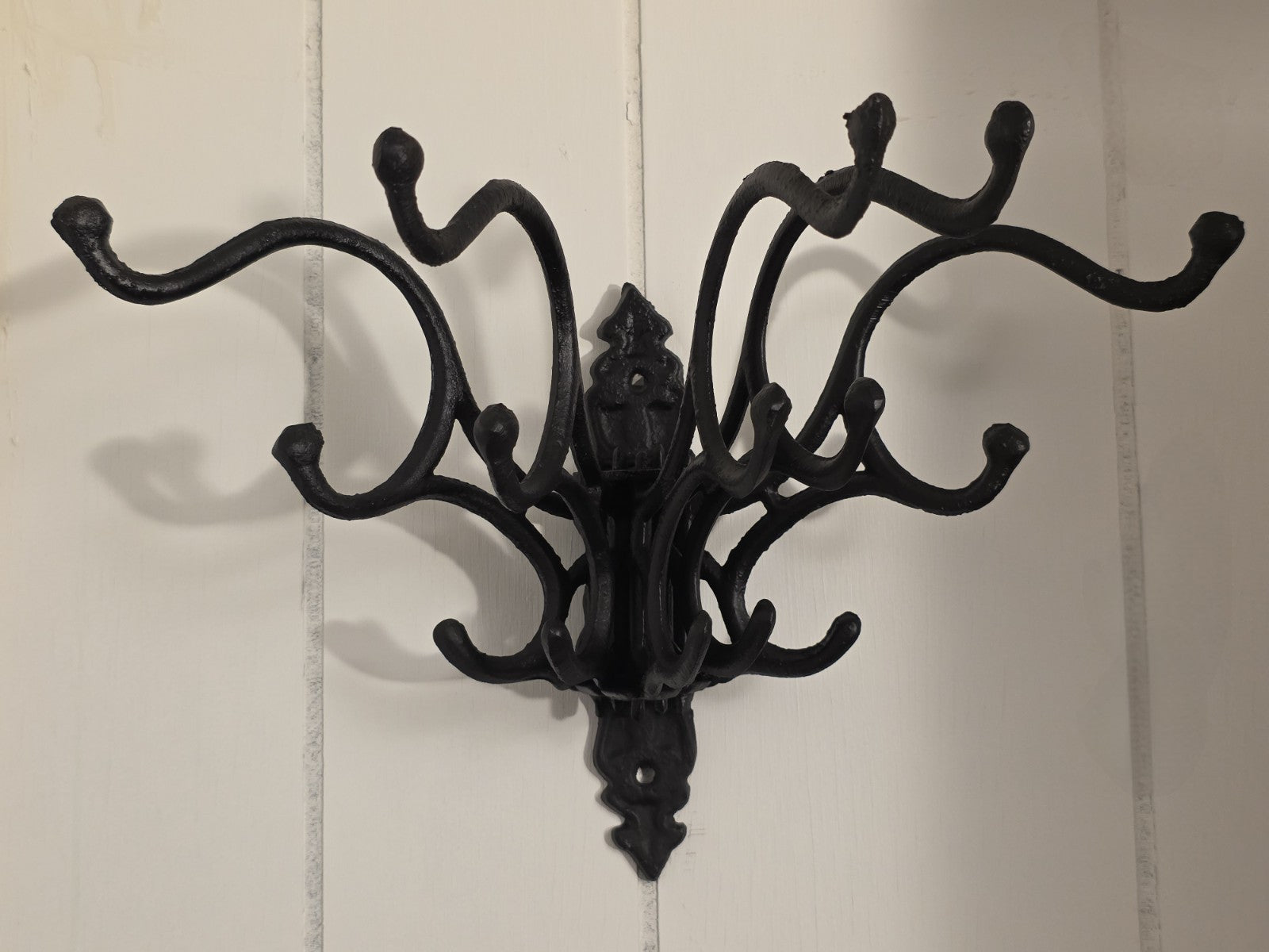 Antique Vintage Style Wall Hook Swivel Folding Coat Hanger Hardware Black Finish