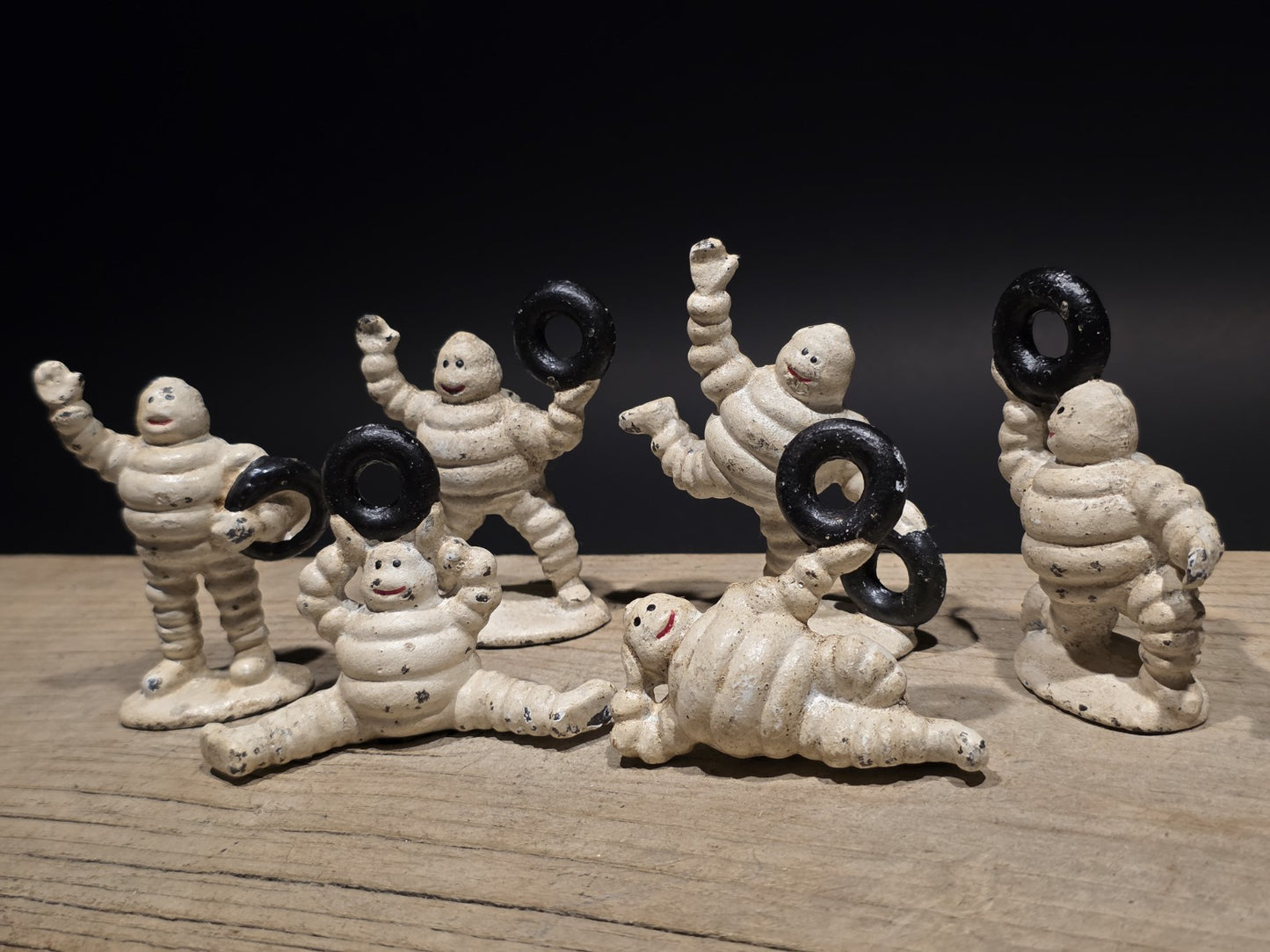 Vintage Style Cast Iron Set of 6 Michelin Men – Classic Advertising