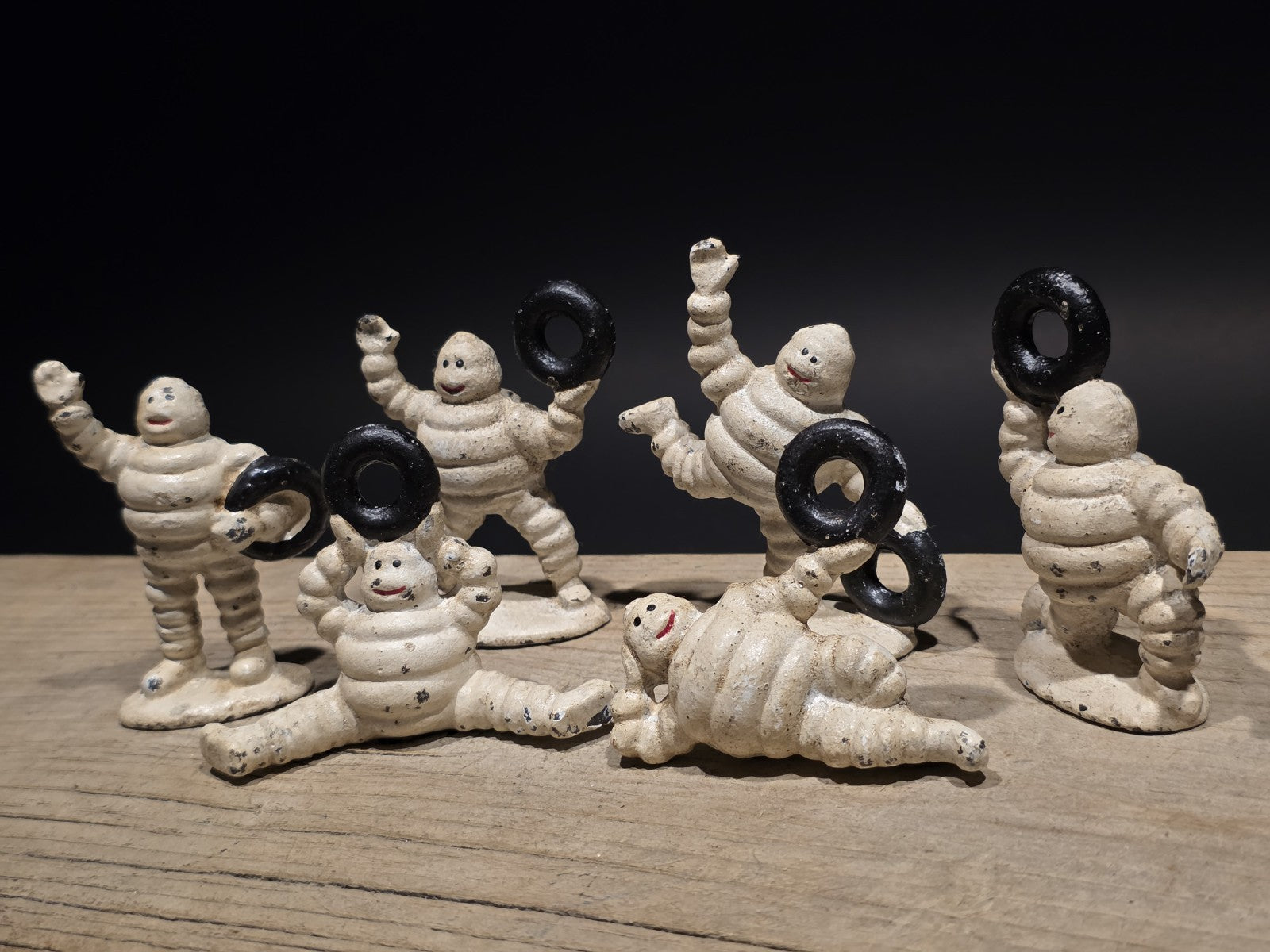 Vintage Style Cast Iron Set of 6 Michelin Men – Classic Advertising