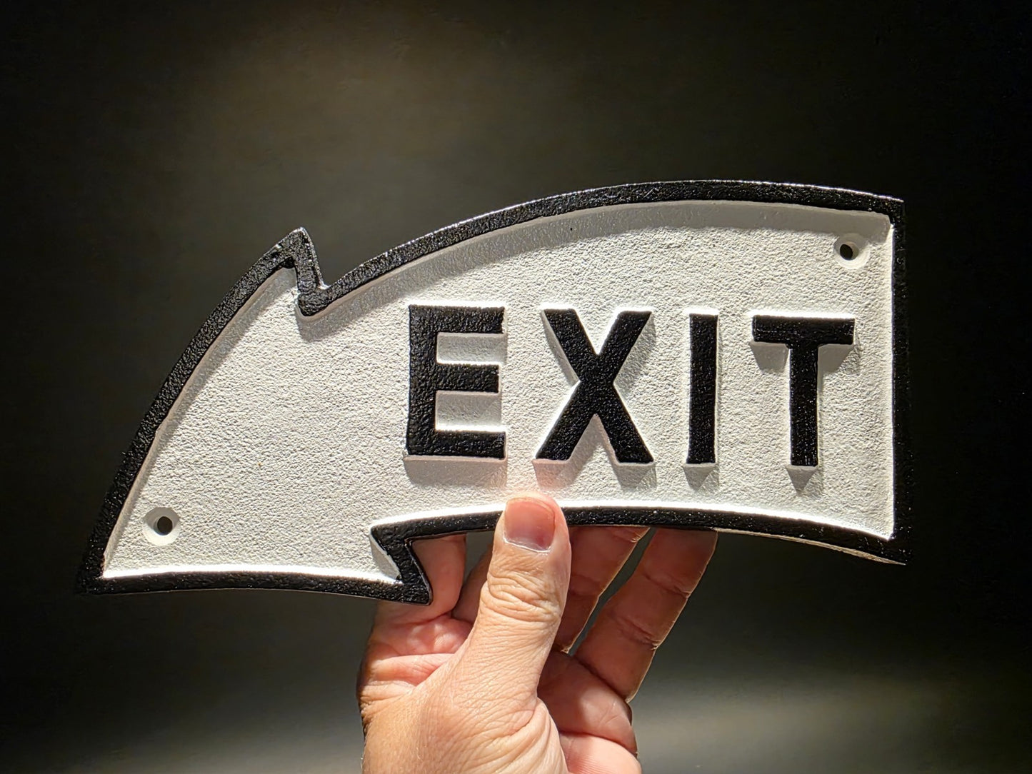 9 1/2" Vintage Style Cast Iron Arrow Exit Plaque Sign
