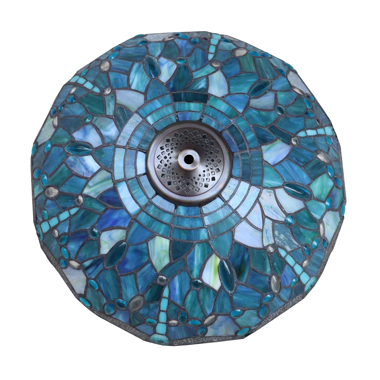 22.44" Antique Vintage Style Stained Glass Dragonfly Lighted Base Table Lamp