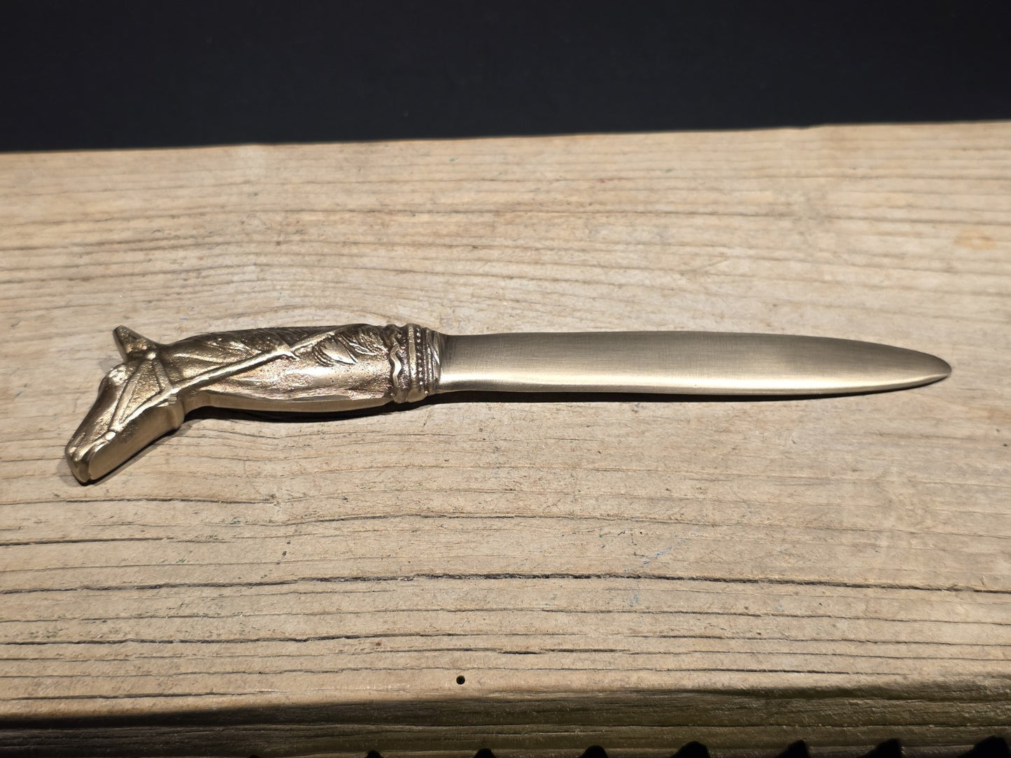 8 1/2"  Vintage Style Brass Horse Letter Opener