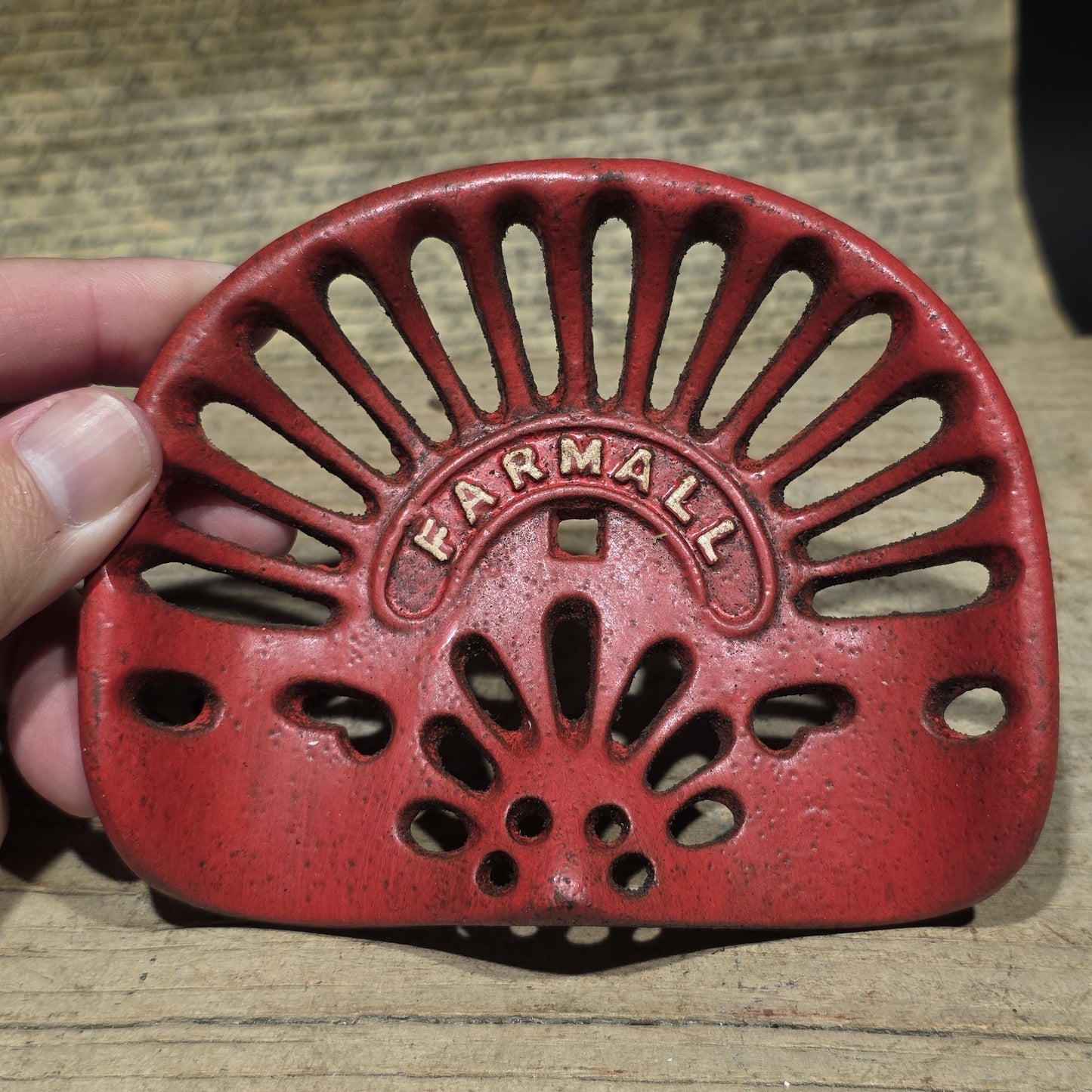 5" Mini Farmall Cast Iron Tractor Seat – Red IH Salesman Sample Paperweight