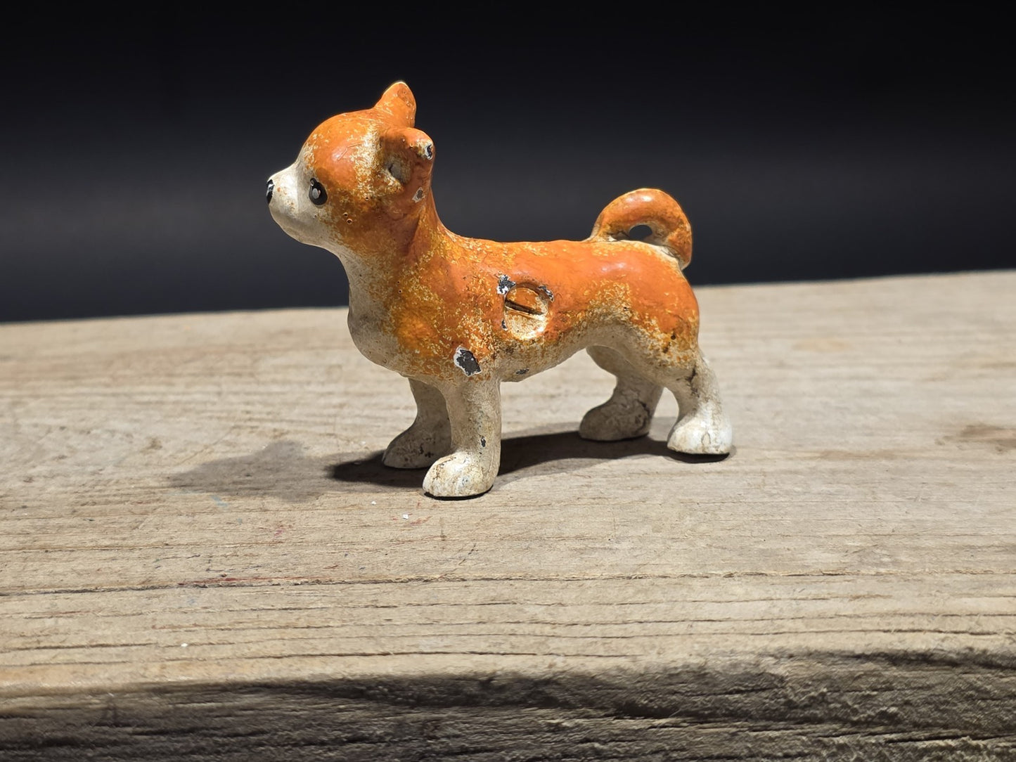 Vintage Antique Style Miniature Cast Iron Chihuahua Dog Figurine Dog