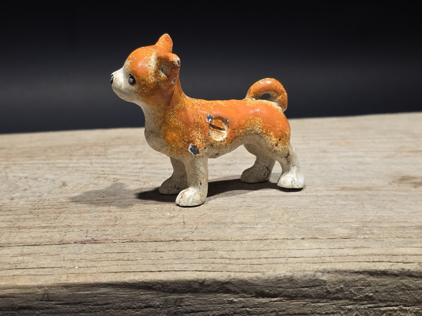 Vintage Antique Style Miniature Cast Iron Chihuahua Dog Figurine Dog