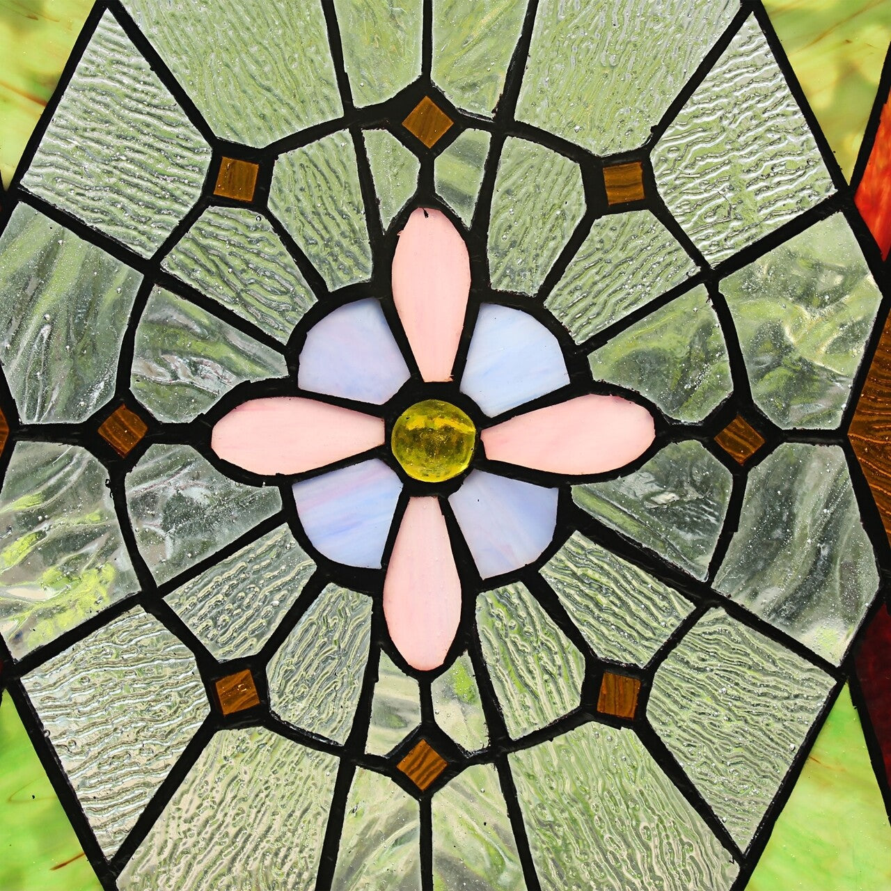 25" Antique Style Stained Glass Window Hanging Panel Suncatcher