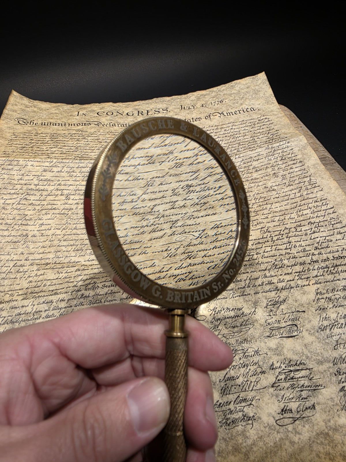 8 1/2" Bausch & Laurance Brass Reading Magnifier – Classic Optical Instrument