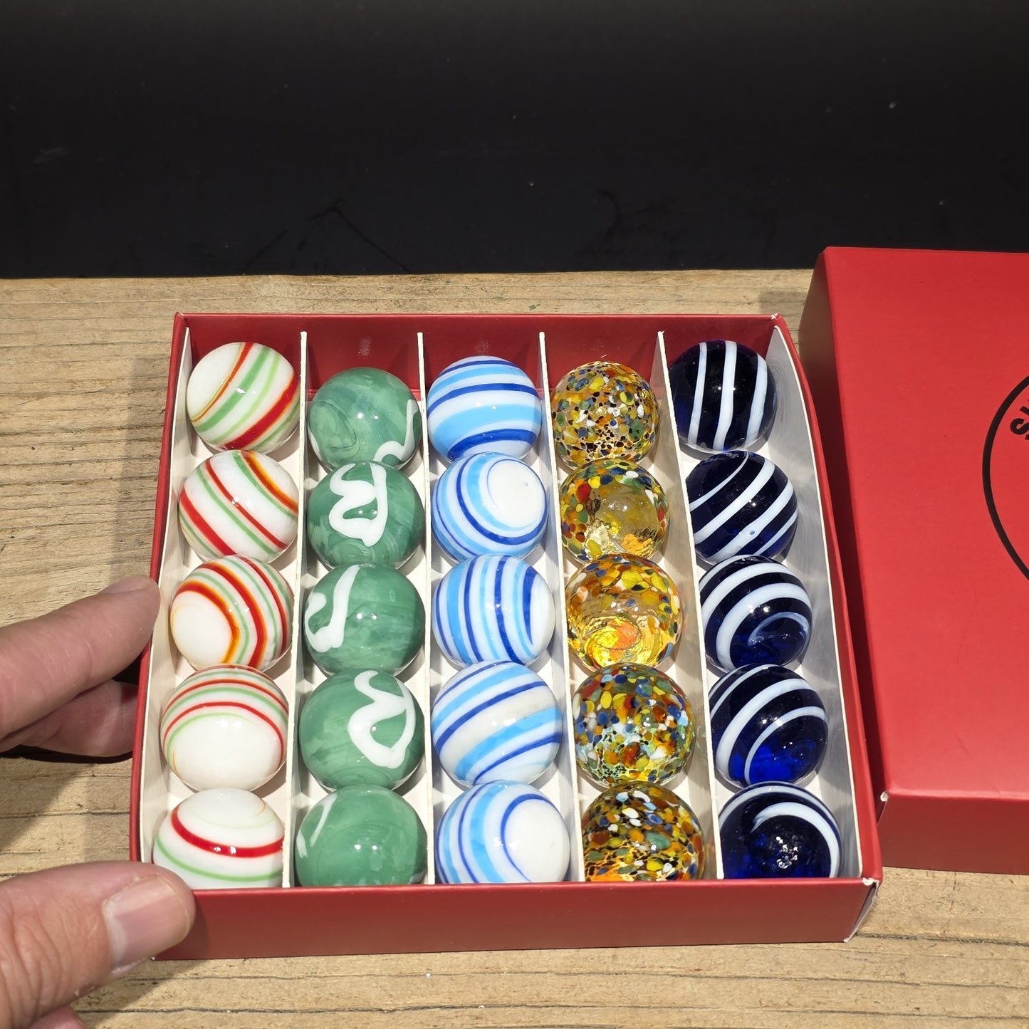 Akro Agates Vintage Style Box Set of Marbles