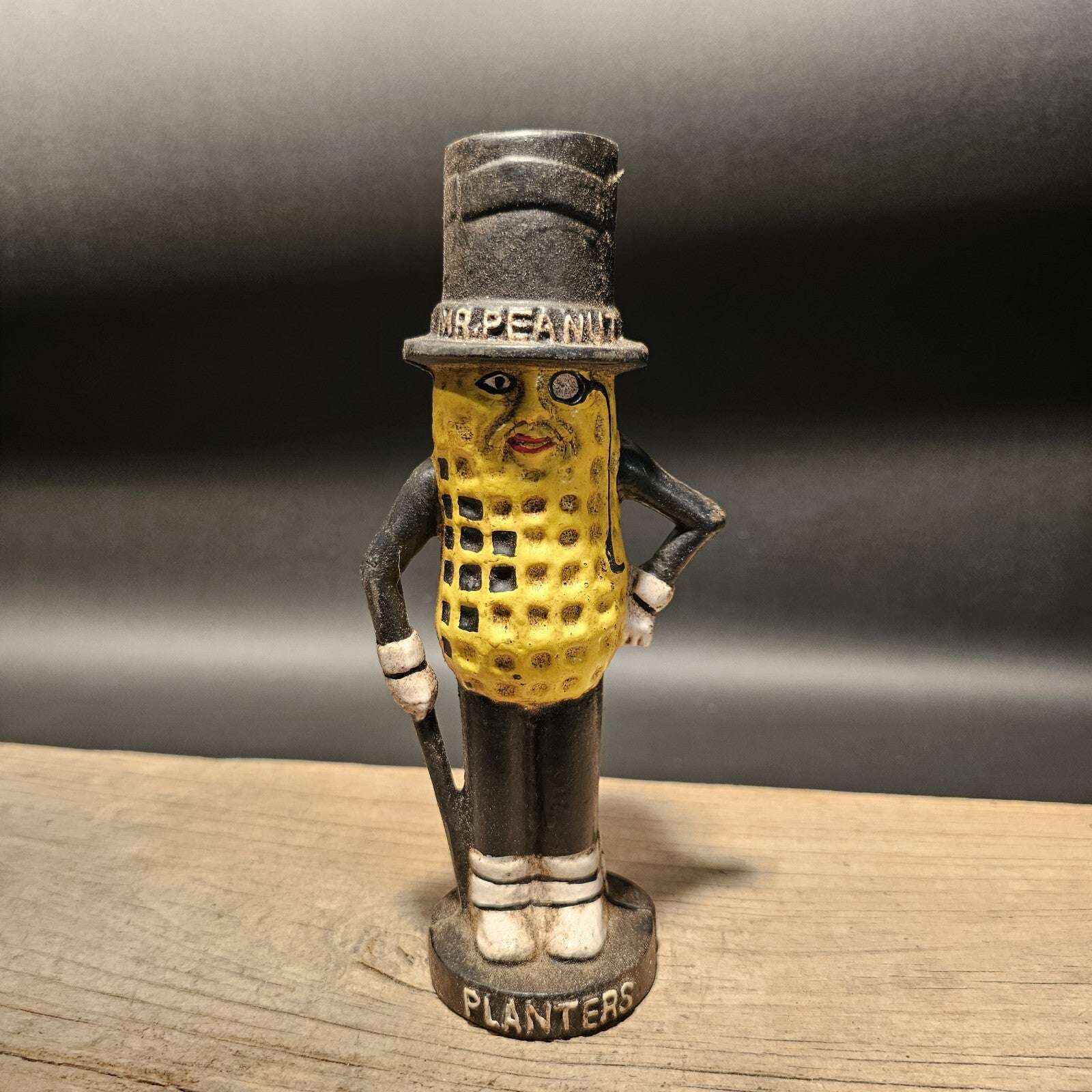 Antique Vintage Style Cast Iron Peanut Coin Bank