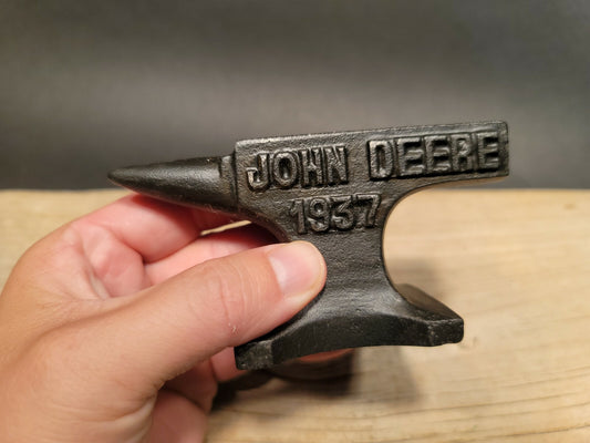 Vintage Antique Style Cast Iron "John Deere"  Miniature Anvil