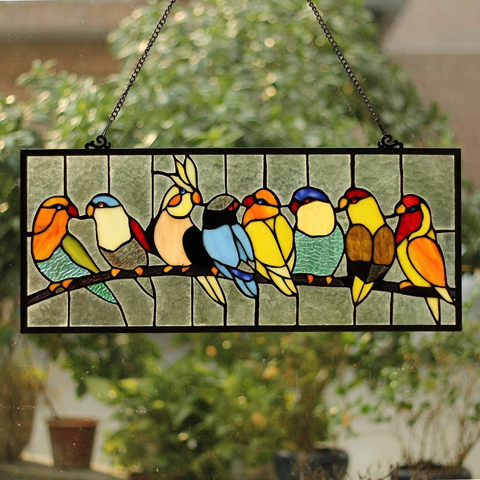 25.5"  Stained Glass Window Hanging Panel Suncatcher