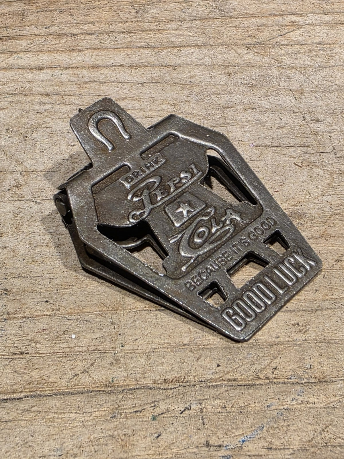 Antique Style Metal Pepsi Cola Good Luck Paper or Money Clip