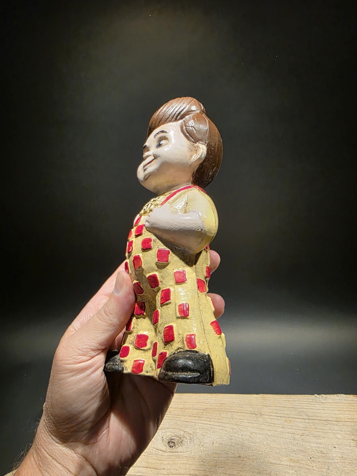 Antique Vintage Style Cast Iron Big Boy Coin Bank