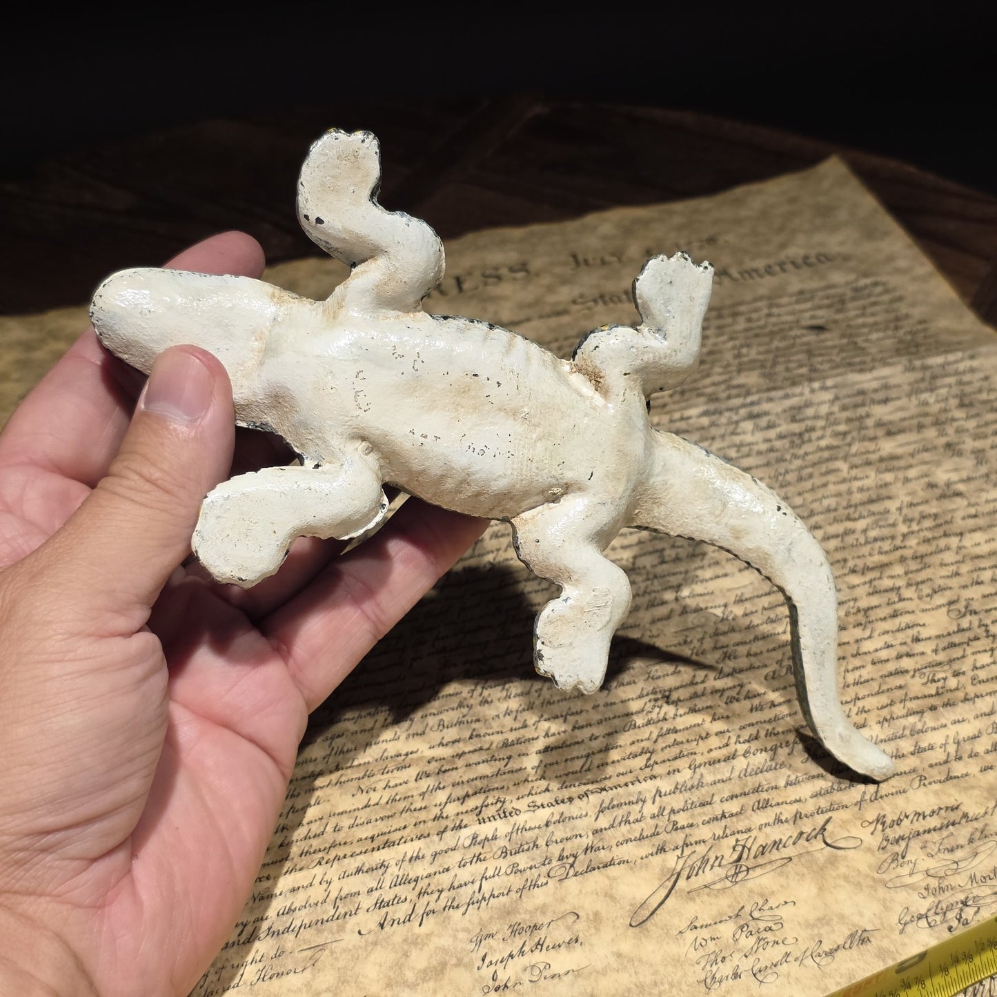Cast Iron Alligator Box – Vintage Style Crocodile Trinket Dish Figure