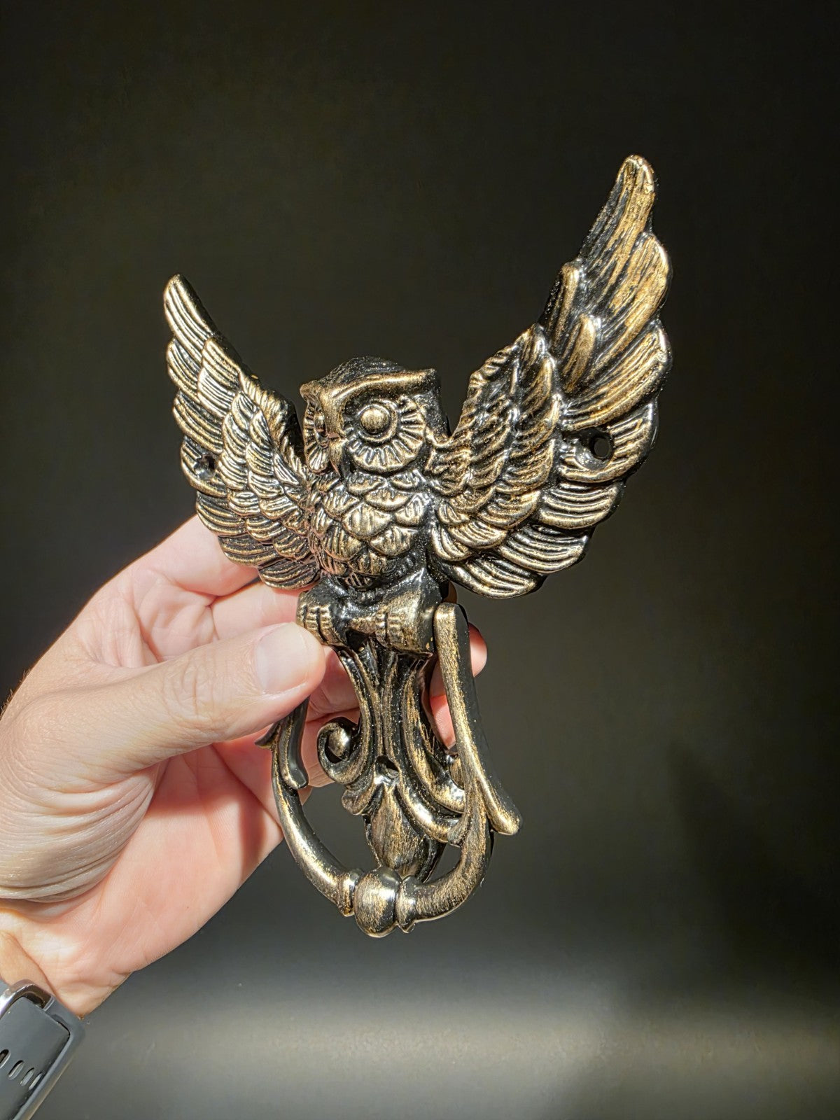 Antique Vintage Style Cast Iron Owl Door knocker