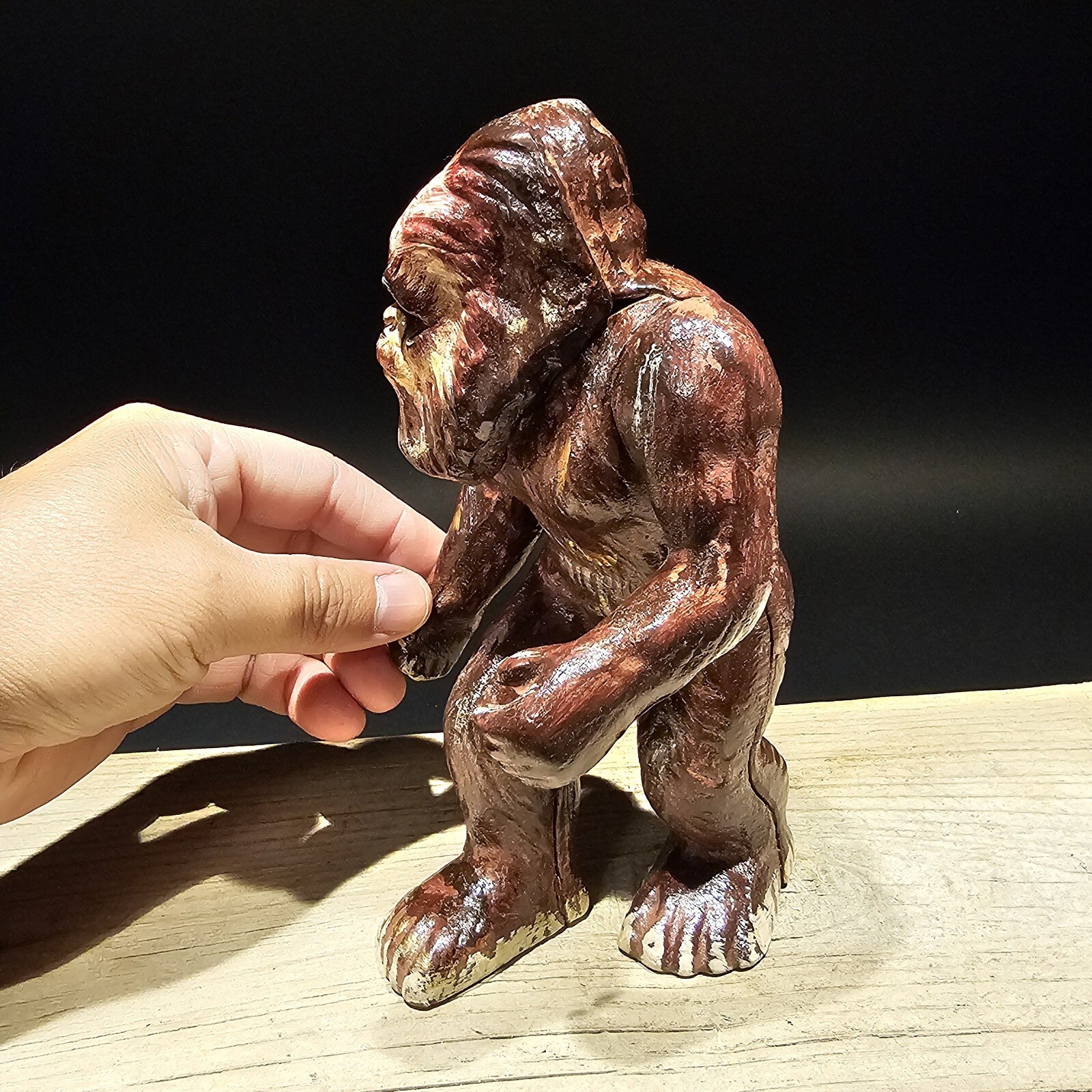 7 1/2" Antique Style Cast Iron Big Foot Sasquatch Coin Bank