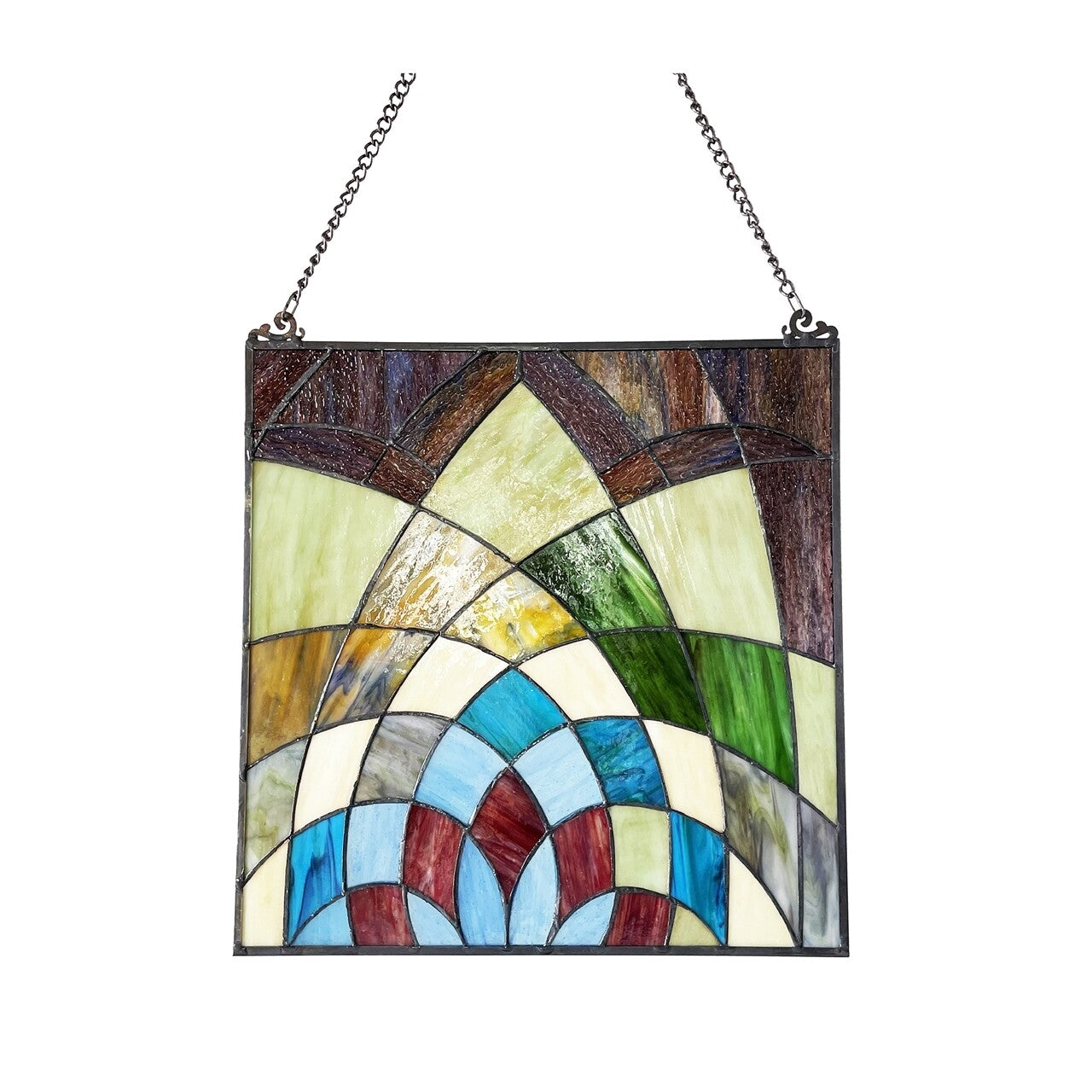 16" Stained Glass Hanging Window Pane Panel Suncatcher