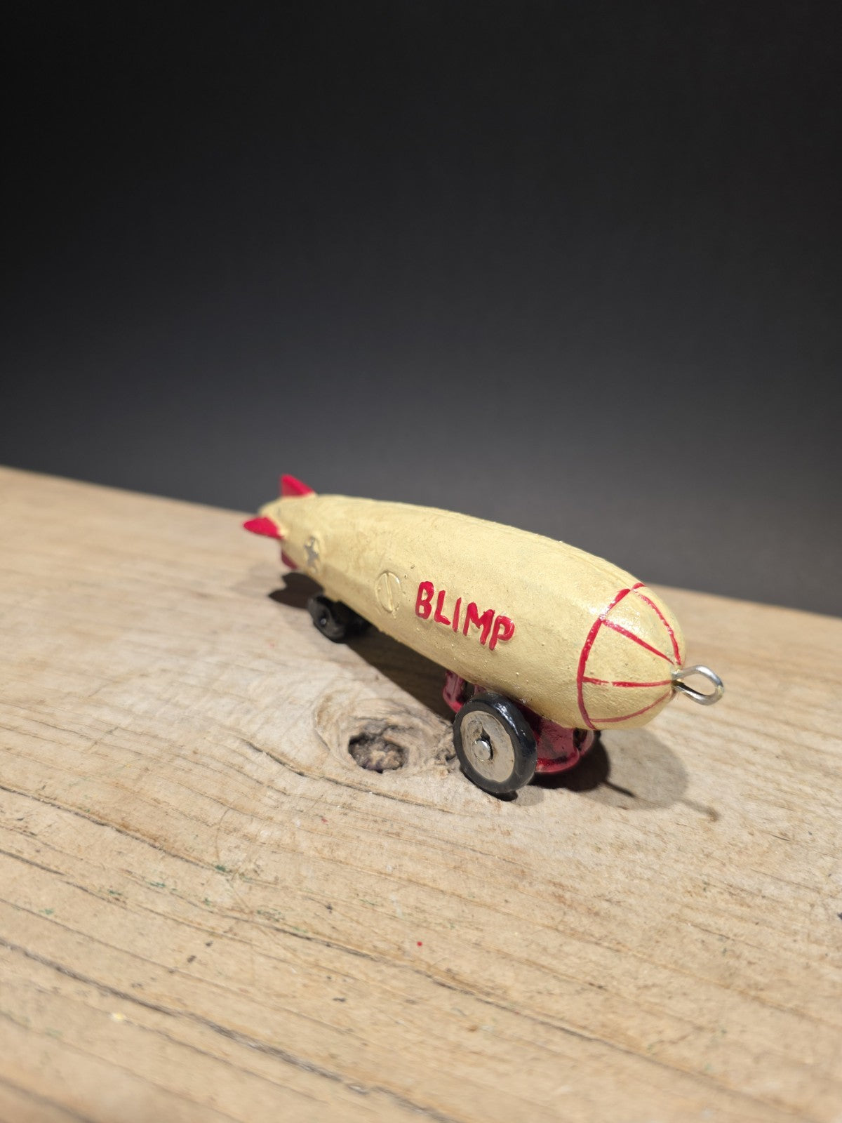 Antique Vintage Style Cast Iron Mini Cast Iron Blimp Zeppelin Pull Toy