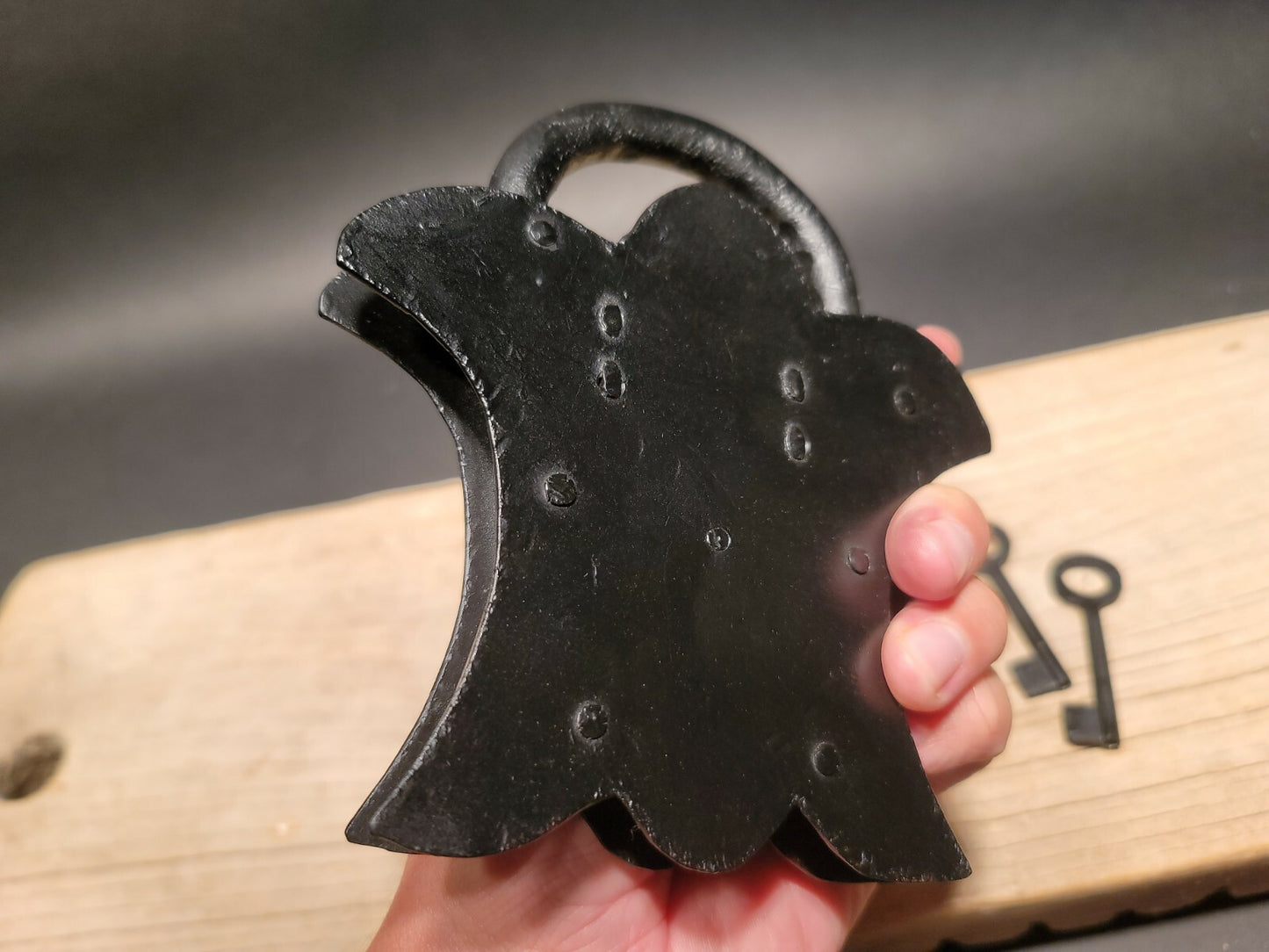 Antique Vintage Style Cast Iron Padlock Lock & Key 
