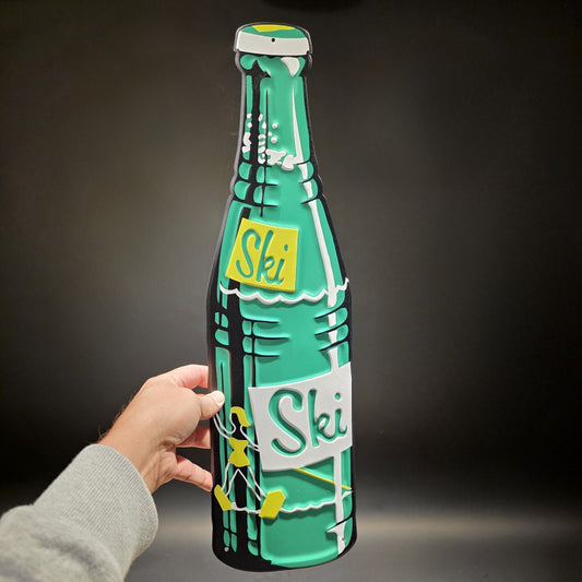 22" Vintage Style Ski Soda Advertising Metal Wall Sign