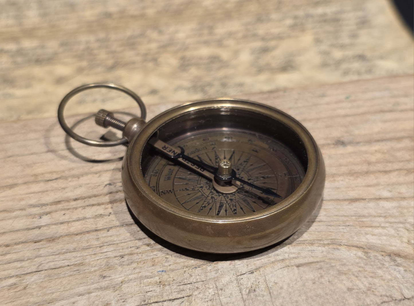 Antique Style Solid Brass Pocket Compass