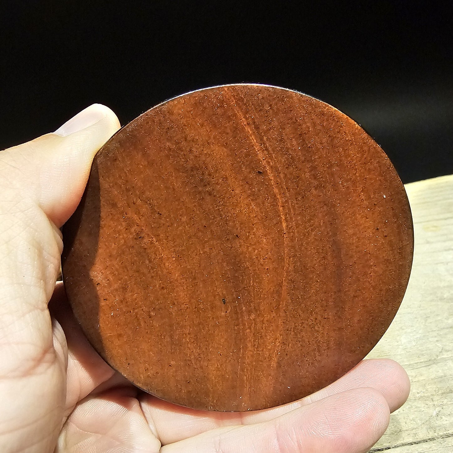 Antique Style Turned Mahagony Wood Compass with Lid