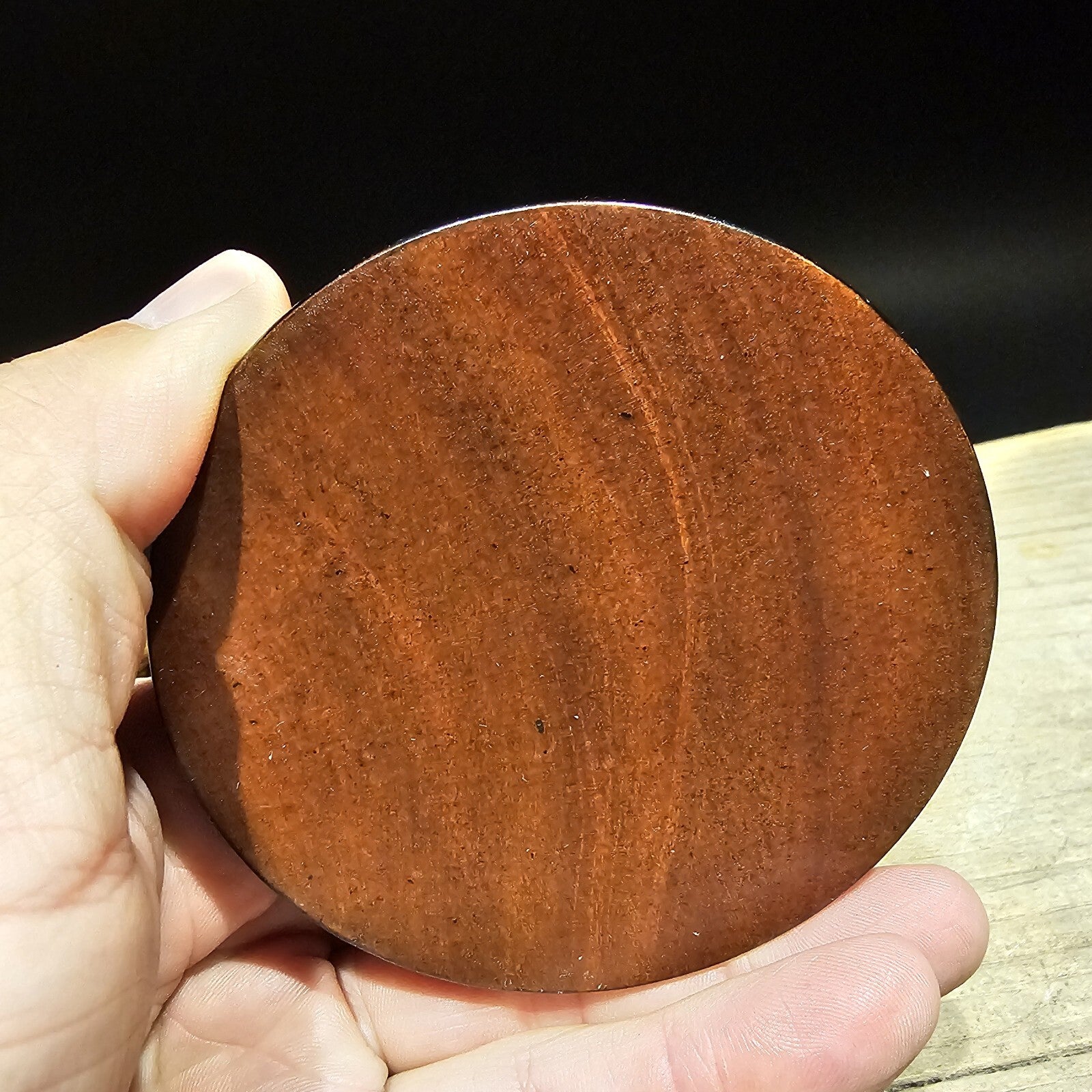 Antique Style Turned Mahagony Wood Compass with Lid