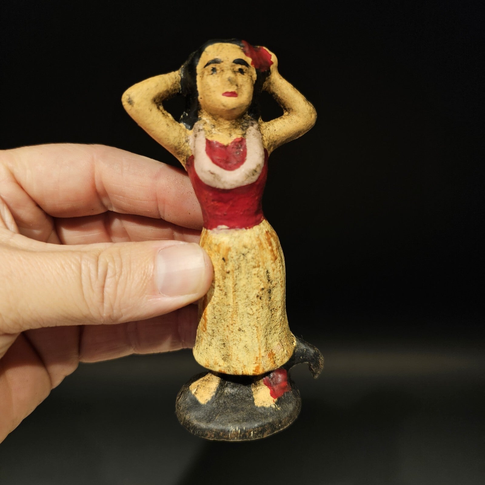 Antique Vintage Style Cast Iron Hula Dancer Bottle Opener