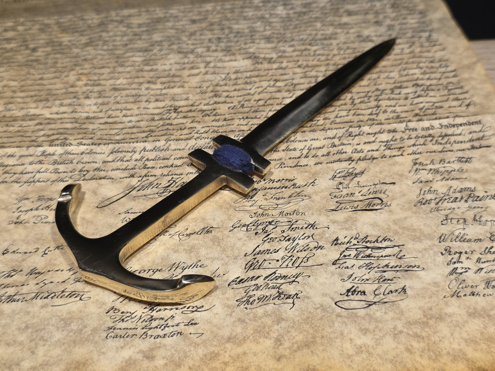 8" Vintage Style Brass Anchor Letter Opener Nautical Desk Accessory