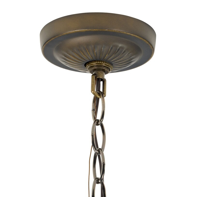 24" Wide Stained Glass Inverted Pendant Uplight Ceiling Light