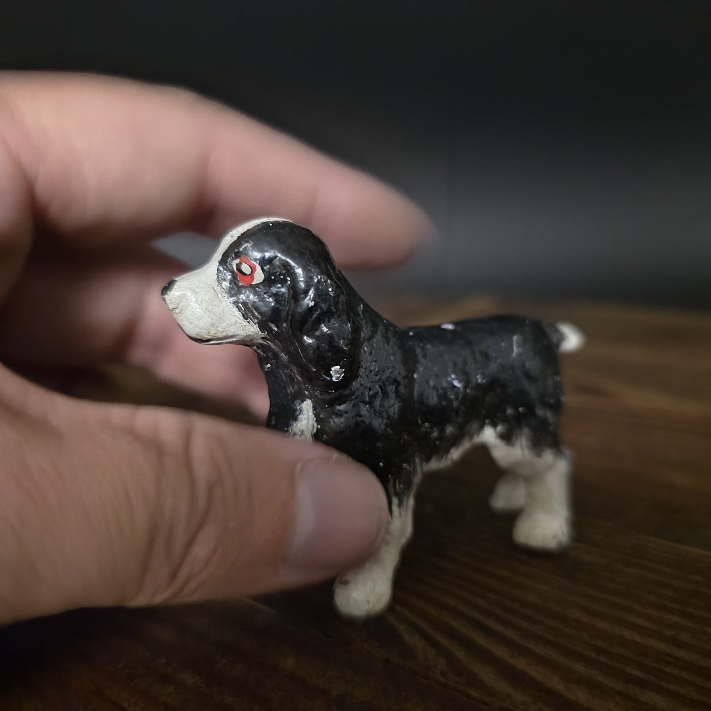 Vintage Antique Style Miniature Cast Iron King Charles Spaniel Dog Figurine Dog