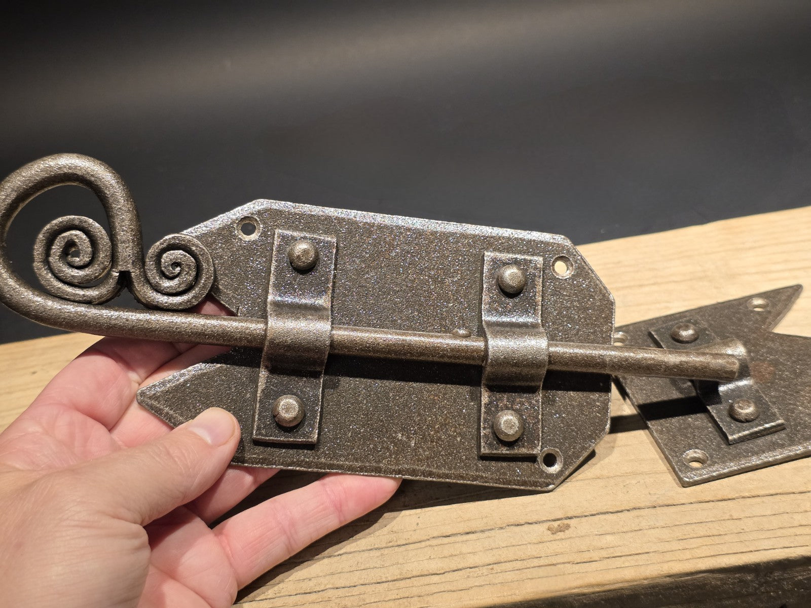 Antique Style Pennsylvania German  Slide Latch Hand Forged Primitive Iron