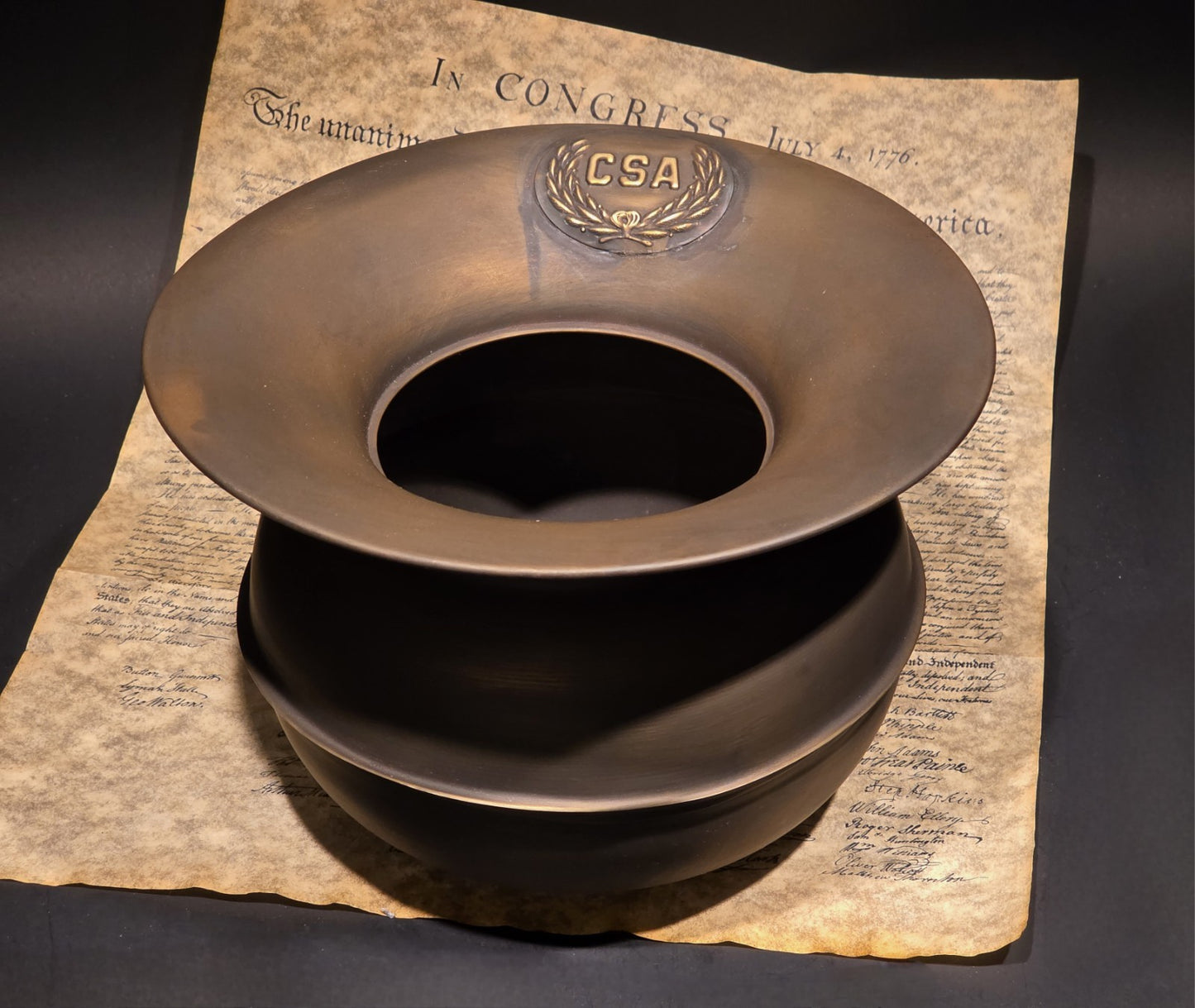 8 1/2" Antique Style Civil War Confederate Brass Spittoon Cuspidor