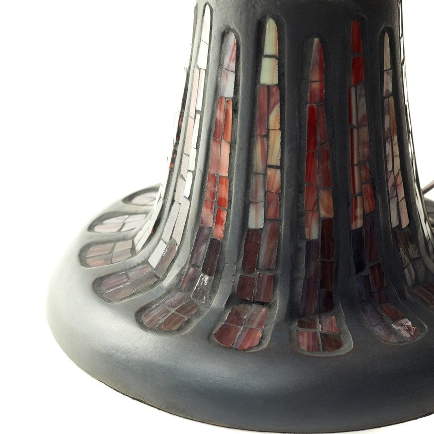 36"H Pink Poppies Tiffany-Style Stained Glass Table Lamp