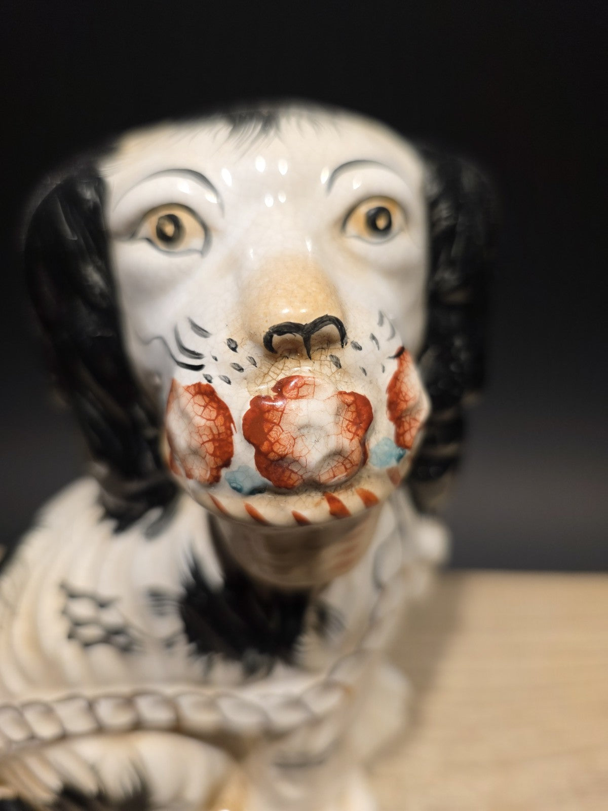 8" Antique Vintage Style Staffordshire Spaniel Dog Figurine
