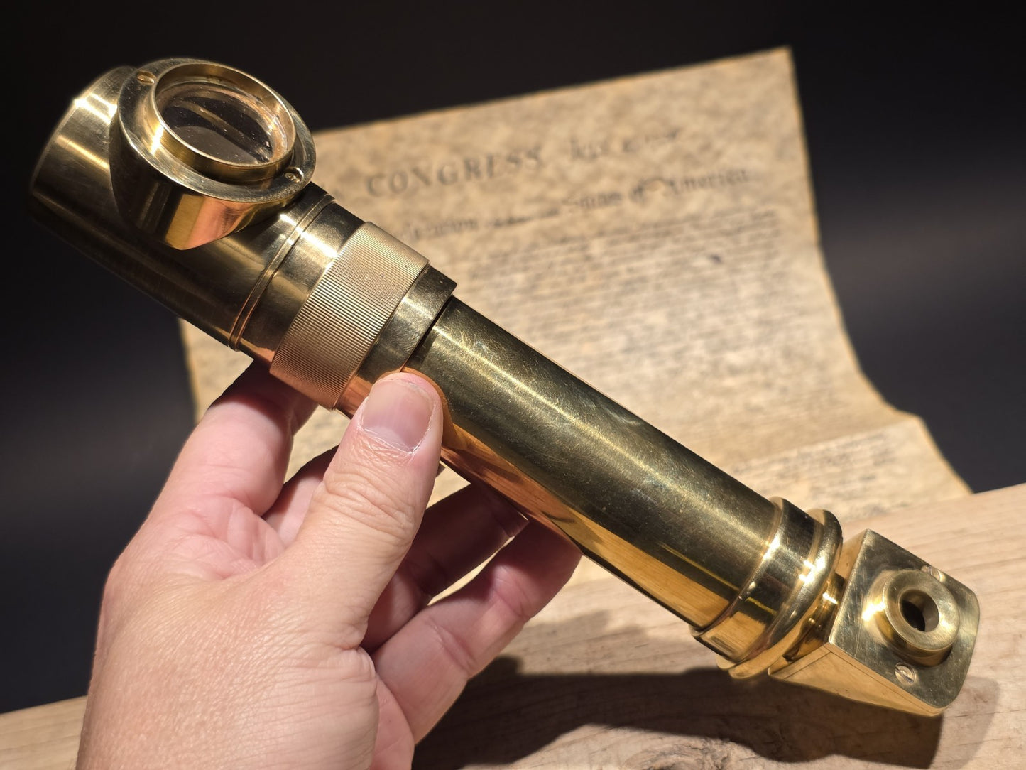 9 1/2" Antique Style Brass Portable Periscope Scope "see around the corner"