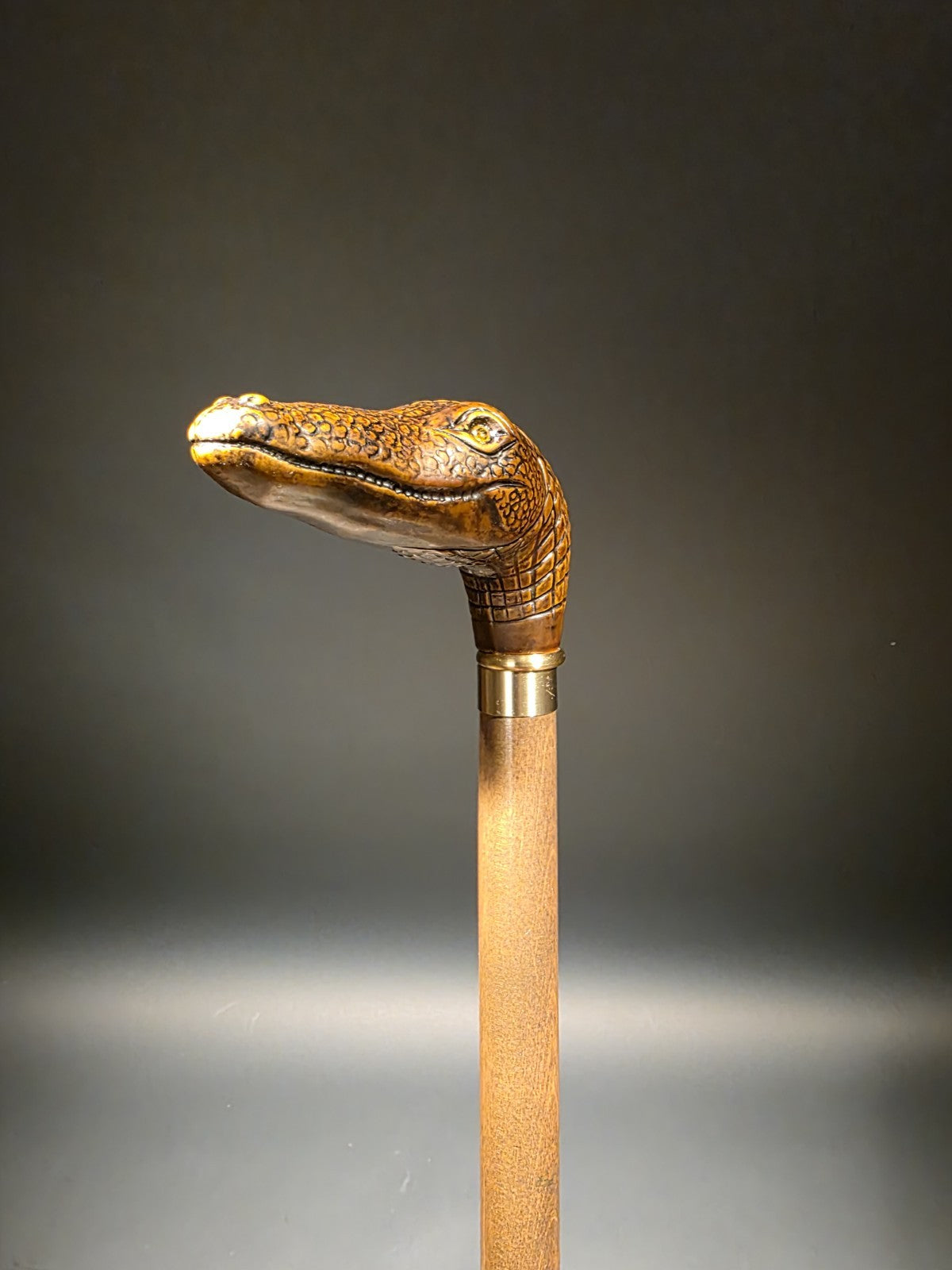 36" Antique Style Gator Head Walking Stick Cane