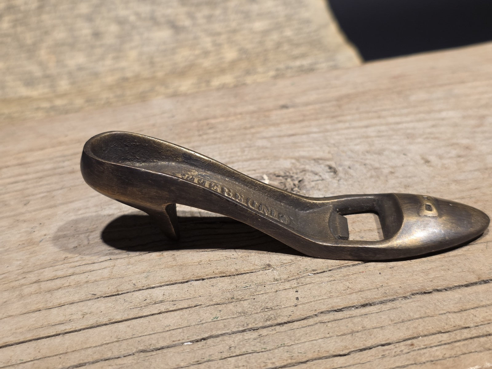 5" Vintage Style Brass "Cinderella" High Heel Shoe Bottle Opener