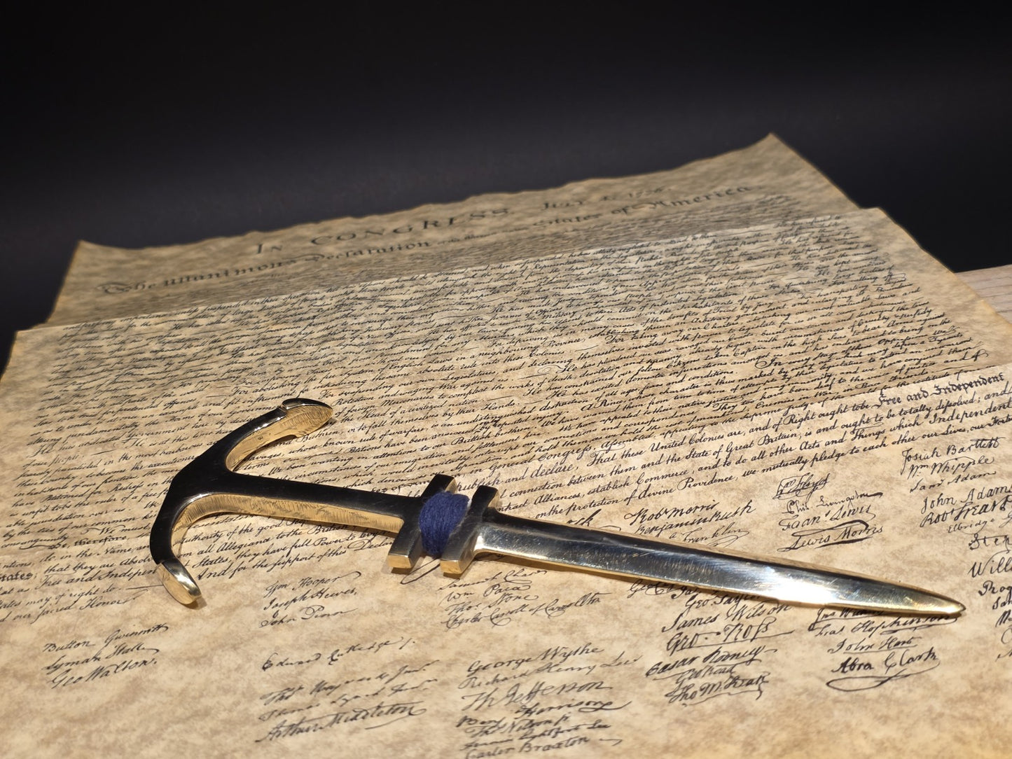 8" Vintage Style Brass Anchor Letter Opener Nautical Desk Accessory