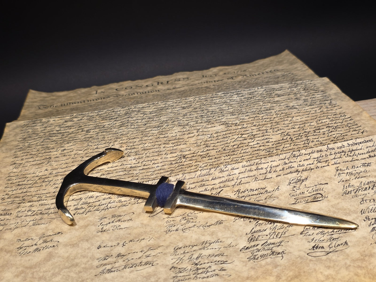 8" Vintage Style Brass Anchor Letter Opener Nautical Desk Accessory