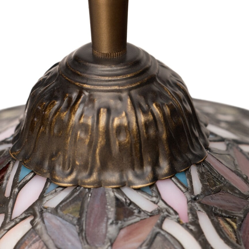 59" Antique Vintage Style French Stained Glass Reading Floor Lamp